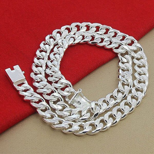 10MM Men Necklace Chain 925 Silver Necklaces Fashion Jewelry Accessories