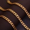 6MM 18K Gold Plated Necklace Fashion Jewelry Men Women Sideways Snake Chain Necklace 30In Femme Hip Hop Jewelry