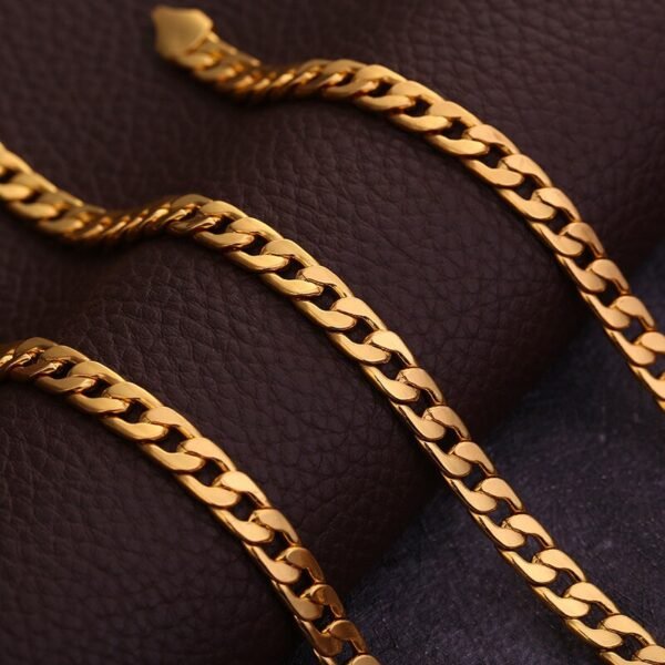 6MM 18K Gold Plated Necklace Fashion Jewelry Men Women Sideways Snake Chain Necklace 30In Femme Hip Hop Jewelry