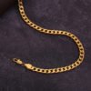 6MM 18K Gold Plated Necklace Fashion Jewelry Men Women Sideways Snake Chain Necklace 30In Femme Hip Hop Jewelry