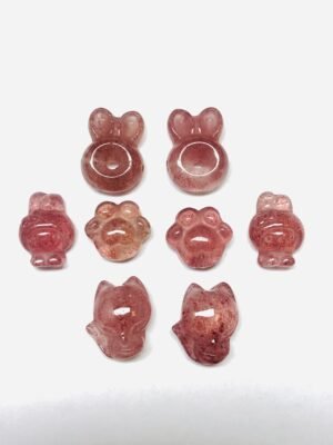 Strawberry crystal small carved pieces DIY bracelet accessories