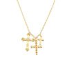 ANDYWEN Winter 925 Sterling Silver Gold Three Cross Pendant Charm Long Chain Necklace 2021 Fashion Fine Jewelry 2021 Gift