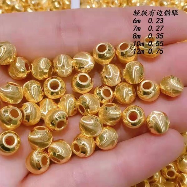 Luxury Pure 24K Gold Jewelry Accessories DIY Bracelet Necklace Beads Women Ladies Female Bridal Engagement Wedding Jewelry