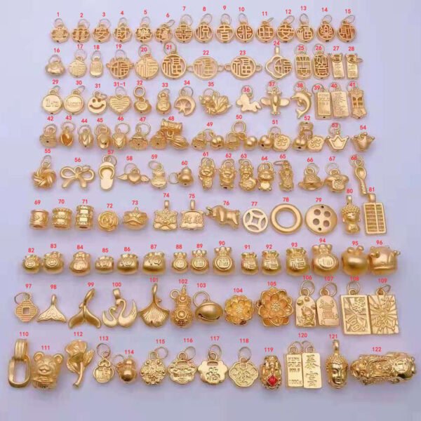 H8e78c77f2da84493922459a7bb17e2fcN Various Designs Real 999 Pure 24K Gold Necklace Charms Pendants Women Ladies Bridal Engagement Wedding Jewelry Accessories