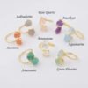 The latest Luxury Gemstone Ring Women's 2 gemstone cuff ring Modern Cocktail adjustable designer ring pop