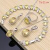 Natural 925 Silver Jewelry Red Birthstone Charm Jewelry Sets Women Earrings/Pendant/Necklace/Ring/Bracelets T055