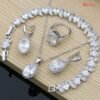 Natural 925 Silver Jewelry Red Birthstone Charm Jewelry Sets Women Earrings/Pendant/Necklace/Ring/Bracelets T055