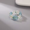 Sweet Flower Opening Adjustable Ring For Women Korean Trend Exquisite Jewelry Shiny Rhinestone Zircon Finger Ring Party Gift