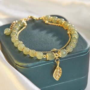 VENTFILLE-Gold-Color-For-Women-s-Hetian-Jade-Bracelet-Leaves-Double-Layer-Jewelry-Girls-Gifts-Dropshipping VENTFILLE Gold Color For Women's Hetian Jade Bracelet Leaves Double Layer Jewelry Girls Gifts Dropshipping