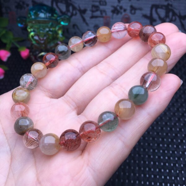 Colored hair crystal single loop bracelet