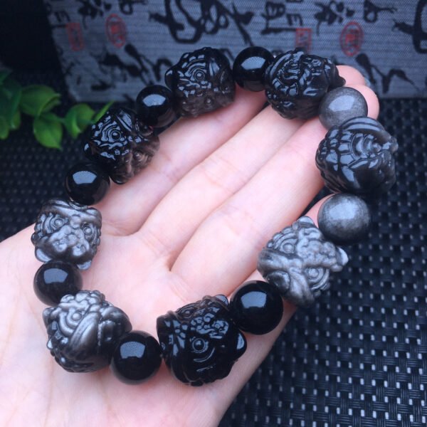 Silver flare lion bracelet