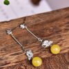 Natural Baltic mineral honey thread, chicken oil yellow 👍 Paired with 925 sterling silver accessories, the honey wax has a diameter of approximately 8.5mm, making it charming and elegant. 1020759