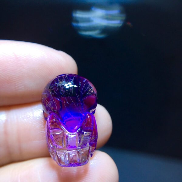 Natural Purple Hair Crystal Super Seven Purple Super Pixiu Pendant Treasure Collection, Size: 20.7/13mm 10202088