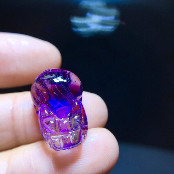 Natural Purple Hair Crystal Super Seven Purple Super Pixiu Pendant Treasure Collection, Size: 20.7/13mm 10202088