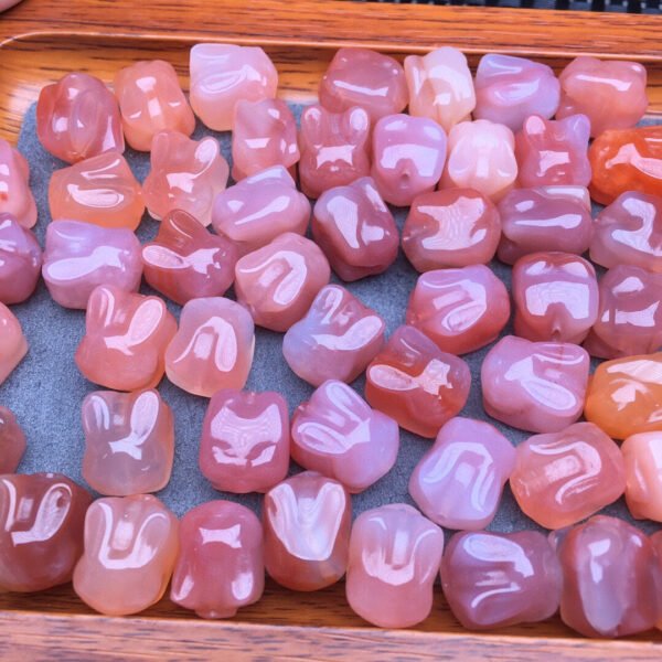 Pink Salt Plateau Agate Puppy Rabbit Small Piece 💕 Specification 12.8mm ✨2410006.5984