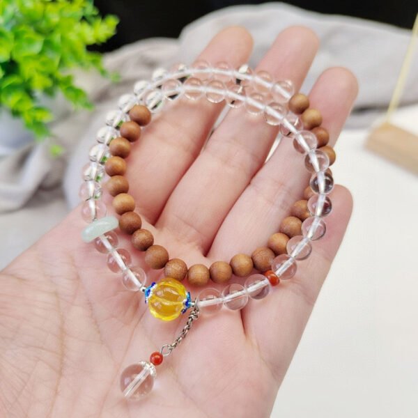 Natural White Crystal ➕ Lao Shan Tan's original double loop bracelet with a bead diameter of 6mm2410039461