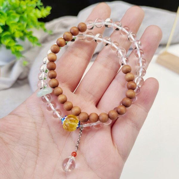 Natural White Crystal ➕ Lao Shan Tan's original double loop bracelet with a bead diameter of 6mm2410039461