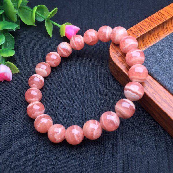 Red patterned stone single loop bracelet 💕 Specification 7-10mm ✨2410230554