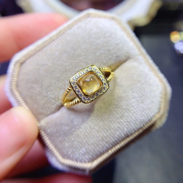 Pure natural yellow crystal ring, main stone 5mm2610110354