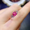 Natural Powder Topa Ring Shipped, Main Stone 5mm2610099632