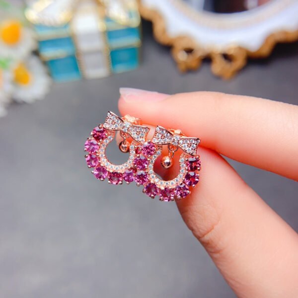 Pure natural magnesium aluminum garnet earrings, with a main stone size of 3mm,2610150235