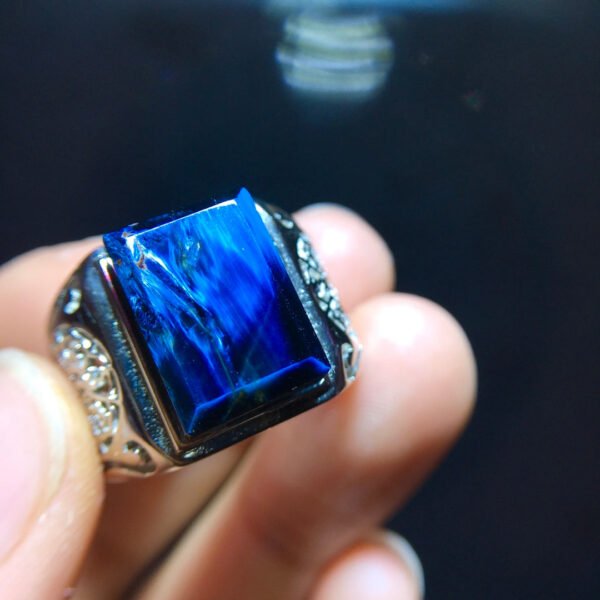 Natural colored Peter stone lightning pattern ⚡ Ring, size 13.6/10.3mm2710338621