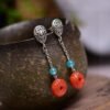 Original Light South Red Pixiu Earline/Earrings, South Red with a diameter of approximately 10.7mm2710085346