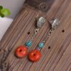 Original Light South Red Pixiu Earline/Earrings, South Red with a diameter of approximately 10.7mm2710085346