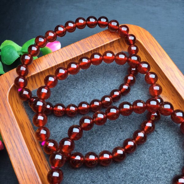 Orange Red Garnet Single Loop Bracelet 💕 Specification 6mm ✨2810048136