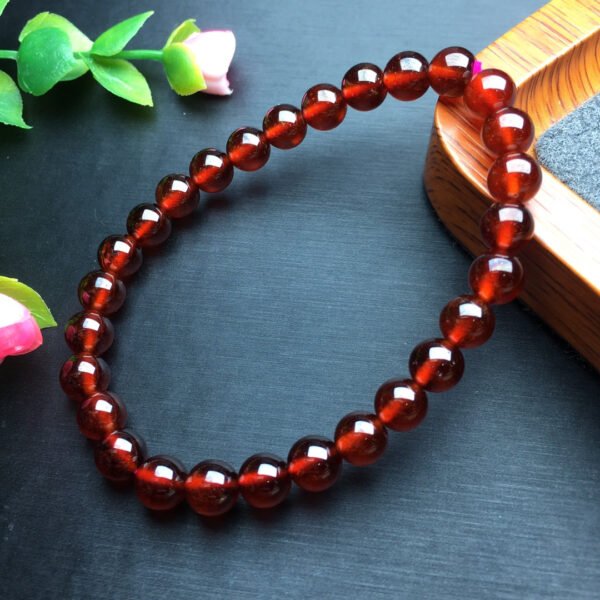 Orange Red Garnet Single Loop Bracelet 💕 Specification 6mm ✨2810048136