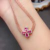 Pure natural unburned Papalacha powder blue treasure necklace, size 3 * 5mm2810425163