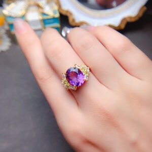 Natural Brazilian amethyst ring, main stone size 10 * 12mm2810140156