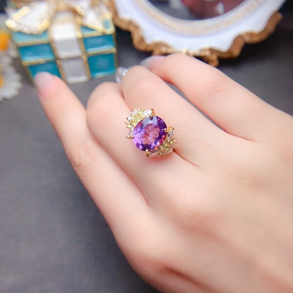 Natural Brazilian amethyst ring, main stone size 10 * 12mm2810140156