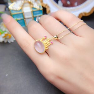 Pure natural powder crystal pendant, main stone 10 * 14mm2810120164