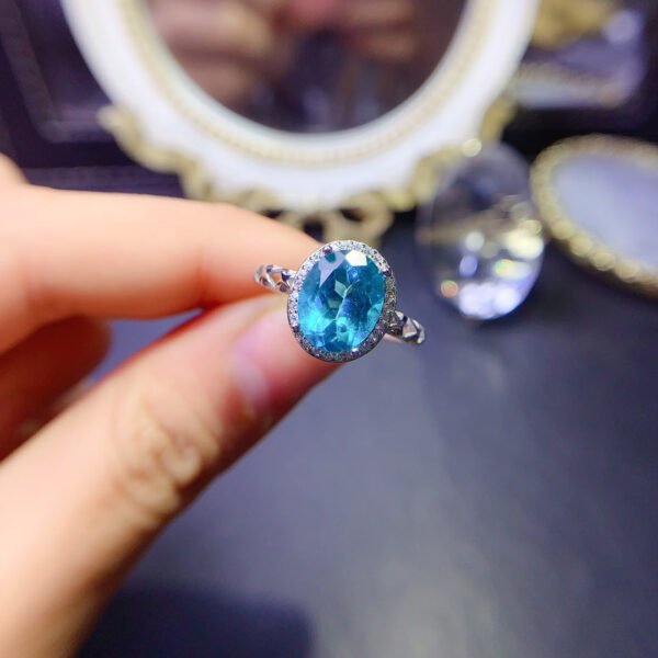 Pure Natural Palaiba Topaz Ring, Main Stone Size 8 * 10mm3110140122
