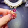 Natural powder topa ring, main stone size 6 * 8mm3110150124