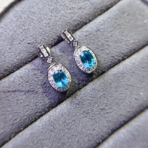Natural apatite earrings, main stone size 4 * 6mm3110130127