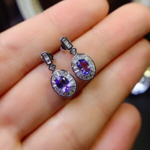 Natural Tansang stone earrings, main stone size 4 * 6mm0211140159