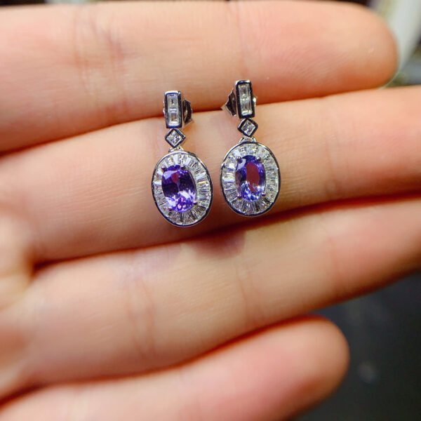 Natural Tansang stone earrings, main stone size 4 * 6mm0211140159