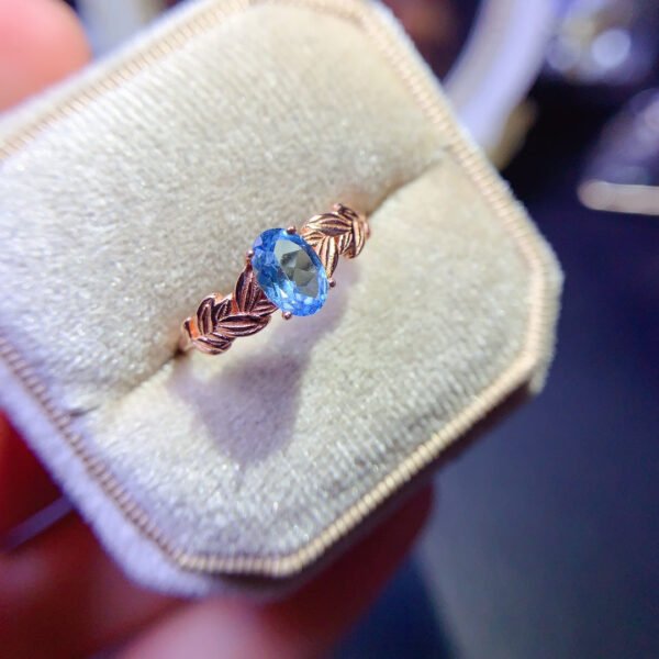 Swiss Blue Topaz Stone Ring, Main Stone Size 5 * 7mm0211095159
