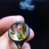 Natural green tourmaline fully wrapped tourmaline ring, bare stone 13.4/12mm0211238155