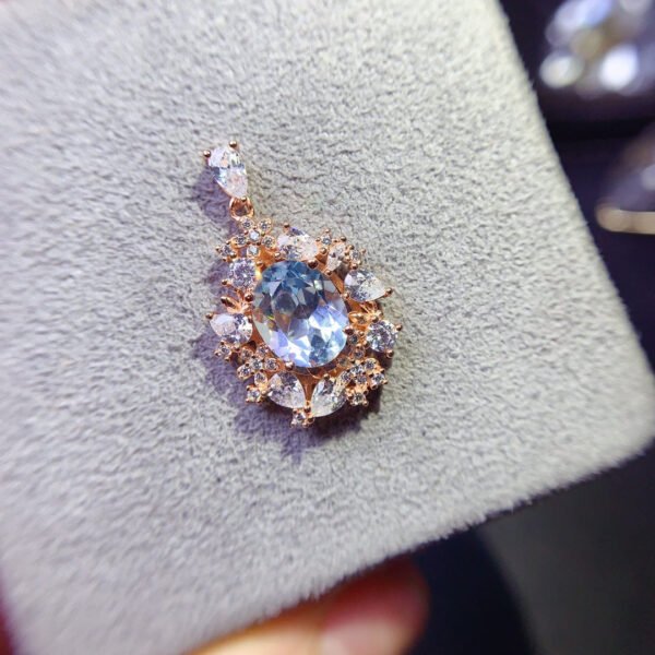 Pure Natural Sky Blue Topaz Pendant Main Stone 8 × 10mm0311140126