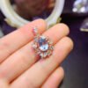 Pure Natural Sky Blue Topaz Pendant Main Stone 8 × 10mm0311140126
