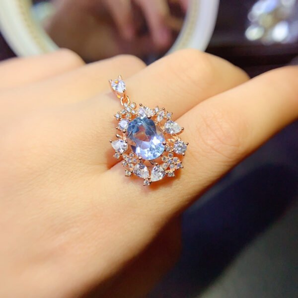 Pure Natural Sky Blue Topaz Pendant Main Stone 8 × 10mm0311140126