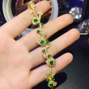 wsxc1699022365228_0 Pure natural Russian diopside bracelet, main stone size round 3+round 4mm0311725188
