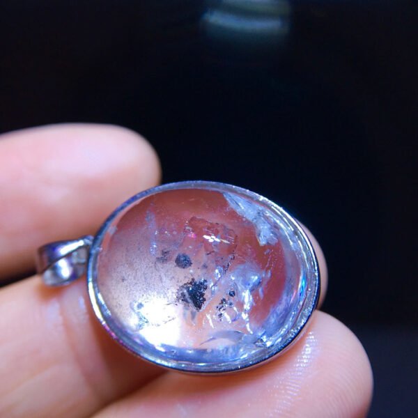 Natural water gallbladder black quicksand pendant necklace, size 20/16mm0311238791