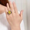 Natural Honey Wax Men's Ring, Nude Stone Size Approximately: 19.9 * 15.3mm0311159188