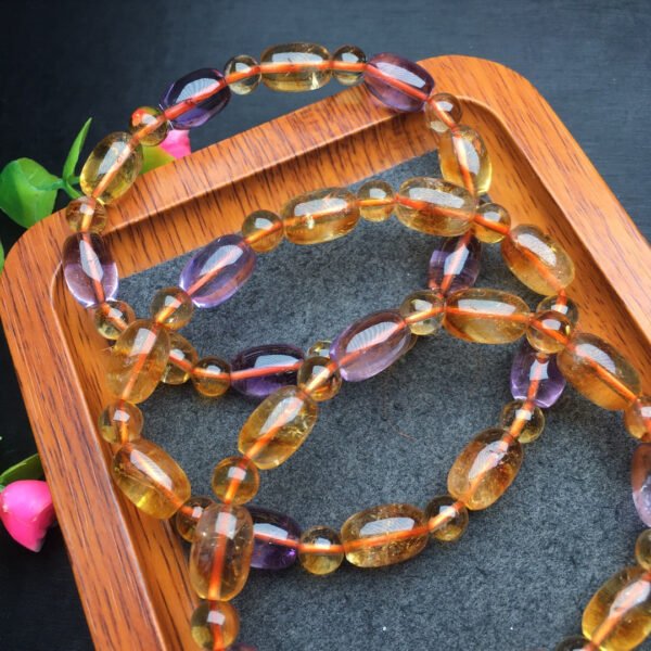 Purple Yellow Crystal Barrel Bead Bracelet 💕 Specification 8mm ✨0711025166