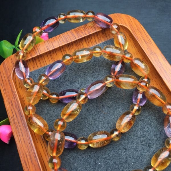 Purple Yellow Crystal Barrel Bead Bracelet 💕 Specification 8mm ✨0711025166