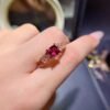 Pure natural magnesium aluminum garnet ring, with a main stone size of 6mm square0811130295